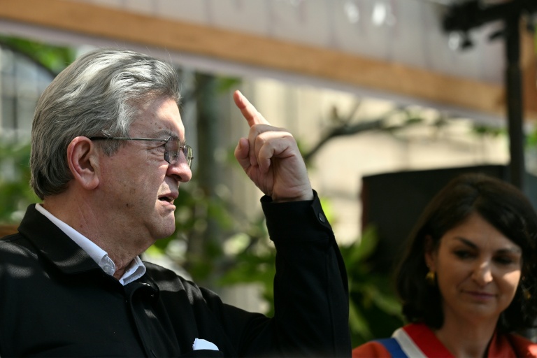 Le leader de La France insoumise Jean-Luc Mélenchon à Paris le 1er mai 2026