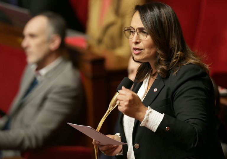 La députée LFI Farida Amrani à l'Assemblée nationale à Paris, le 11 février 2025