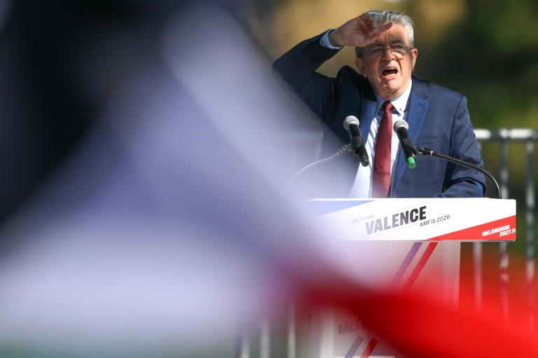 Le leader de LFI Jean-Luc Mélenchon à Châteauneuf-sur-Isère dans la Drôme, le 23 août 2026