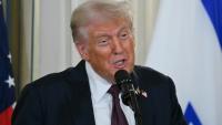 Le président américain Donald Trump lors d'une conférence de presse avec le Premier ministre israélien Benjamin Netanyahu à la Maison Blanche, à Washington, le 29 septembre 2025