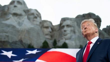 Donald Trump au Mont Rushmore, dans le Dakota du Sud, le 3 juillet 2020