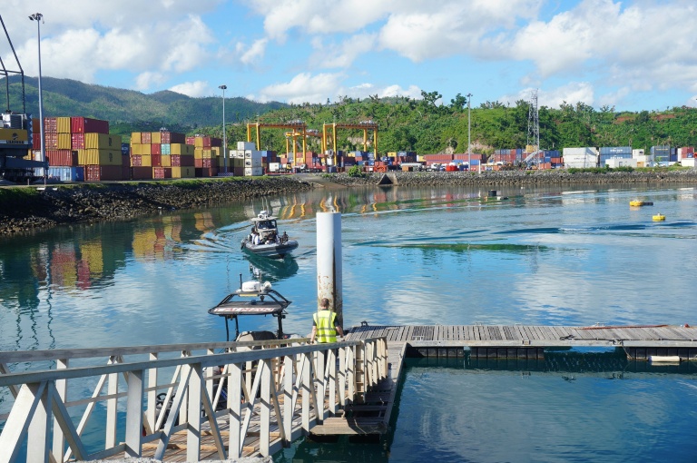 Le port de Longoni, à Mayotte, le 9 avril 2025