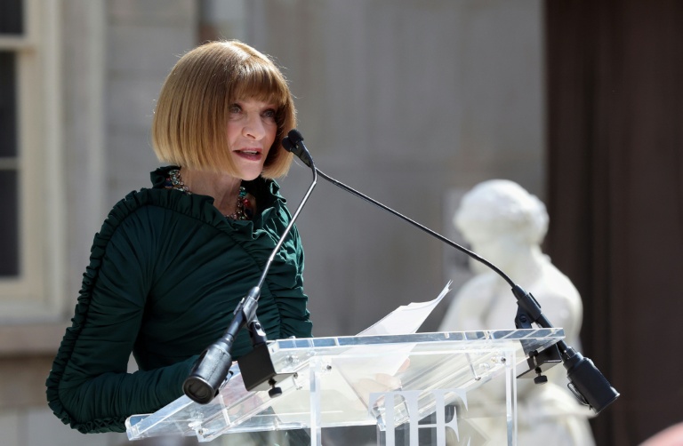 Anna Wintour, directrice éditoriale mondiale de Vogue, lors de la présentation à la presse du Met Gala 2026 célébrant 