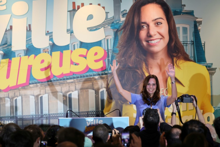 Sarah Knafo à son meeting de lancement de campagne, le 12 janvier 2026 dans les Salons Hoche à Paris