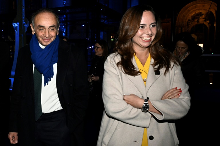 Sarah Knafo et Eric Zemmour aux 200 ans du Figaro à Paris, le 13 janvier 2026