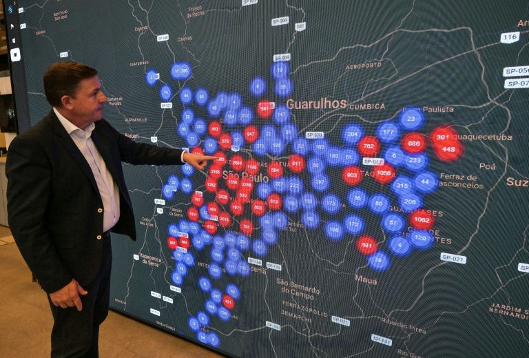 Orlando Morando, secrétaire à la sécurité urbaine de Sao Paulo, au centre de vidéosurveillance Smart Sampa, le 25 février 2026à Sao Paulo, au Brésil
