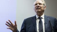 Dominique de Villepin, ancien Premier ministreet candidat potentiel à l'élection présidentielle de 2027, le 12 mai 2026 à Strasbourg