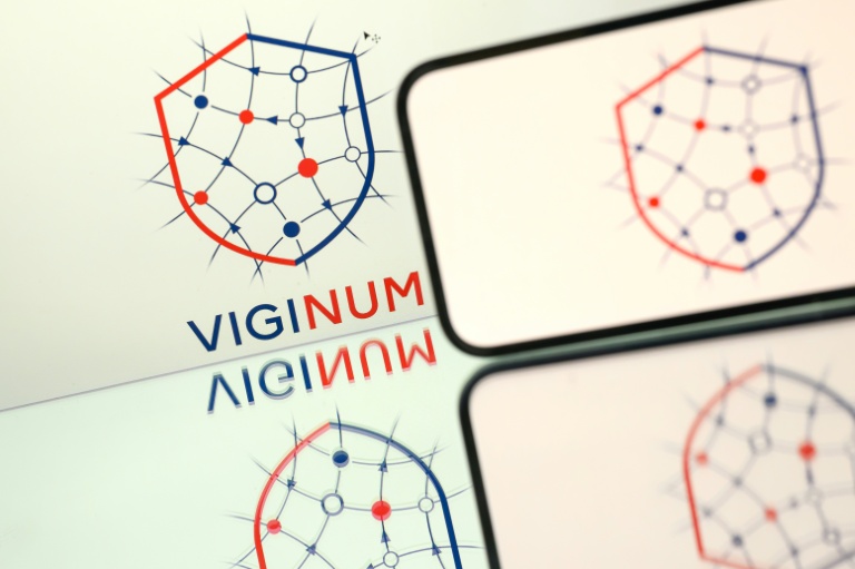 Le logo Viginum, service français chargé de lutter contre les ingérences étrangères en ligne, le 21 mai 2025 à Nantes