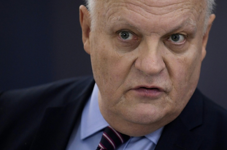 Le président de l'Union populaire républicaine (UPR), François Asselineau, le 19 octobre 2021 à Paris