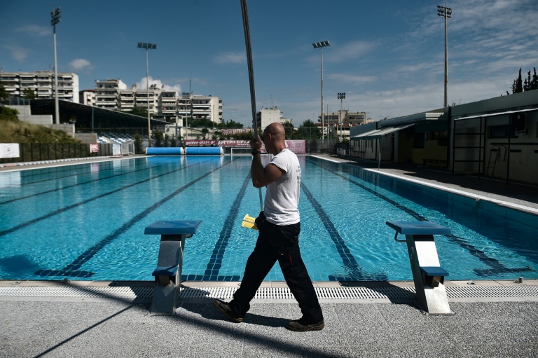 Une piscine à Thessalonique, en Grèce, le 1er juin 2020