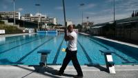 Une piscine à Thessalonique, en Grèce, le 1er juin 2020