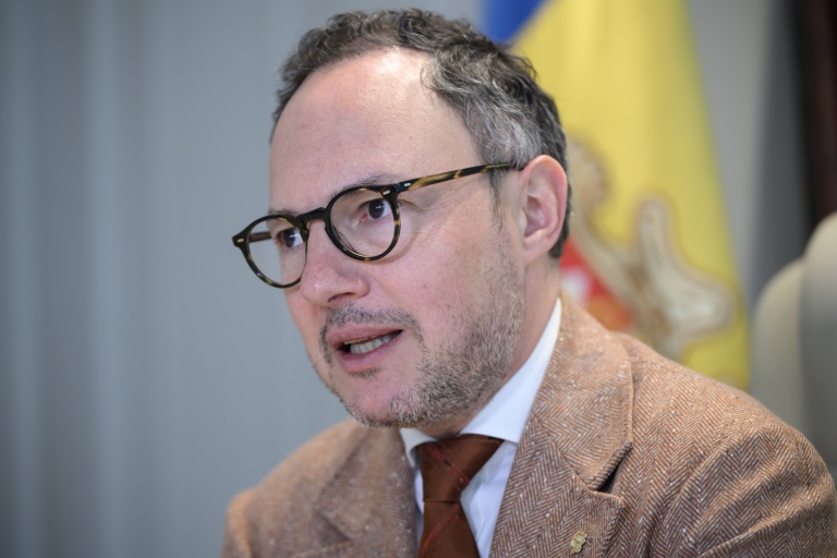 Le chef du gouvernement andorran Xavier Espot Zamora le 26 mars 2026, à Andorre-la-Vieille en Andorre