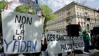 Manifestation contre la proposition de loi Yadan devant l'Assemblée nationale, le 16 avril 2026 à Paris
