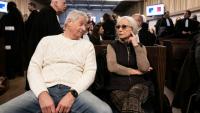 Jean Badache et son épouse Viviane, propriétaires de la société de gestion de patrimoine Apollonia, attendent le jugement du tribunal correctionnel de Marseille, le 15 janvier 2025