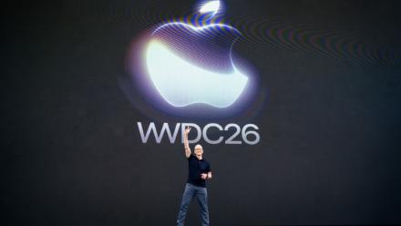 Le PDG d'Apple, Tim Cook, lors de l dernière conférence mondiale des développeurs Apple (WWDC) à l'Apple Park de Cupertino, en Californie, le 8 juin 2026