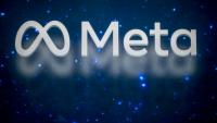 Le logo de Meta, société américaine qui détient et exploite Facebook, Instagram, Threads et WhatsApp, au Forum économique mondial (FEM) à Davos, le 19 janvier 2025