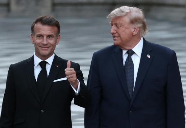 Emmanuel Macron accueille Donald Trump au château de Versailles, le 17 juin 2026.