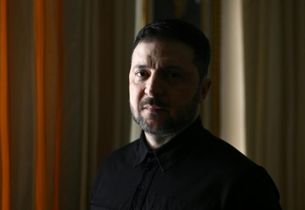 Le président ukrainien Volodymyr Zelensky lors d'un entretien avec l'AFP à Kiev, le 20 février 2026