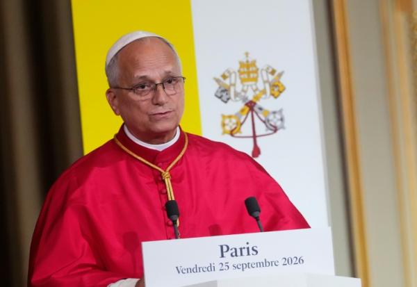 Le pape Léon XIV lors de son discours à l'Elysée le 25 septembre 2026