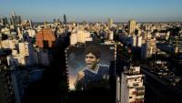Fresque géante de Diego Maradona, le 10 mars 2025 à Buenos Aires
