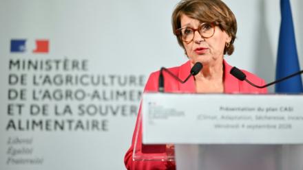 La ministre de l'Agriculture, Annie Genevard, le 4 septembre 2026 à Paris