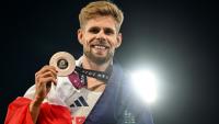 Le Français Jimmy Gressier, médaillé de bronze du 10.000 m aux Championnats d'Europe d'athlétisme, le 15 août 2026 à Birmingham
