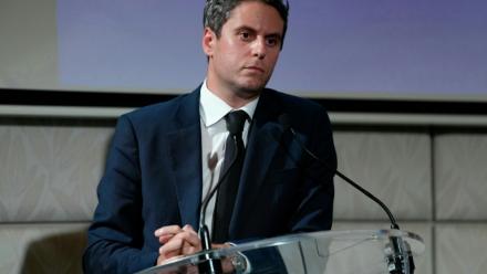 Le candidat Renaissance à la présidentielle Gabriel Attal à Paris le 14 octobre 2026