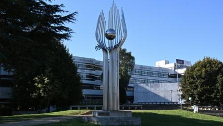 L'école d'ingénieurs  CentraleSupelec de l'Université Paris-Saclay, le 8 octobre 2021 à Gif-Sur-Yvette, en périphérie de Paris