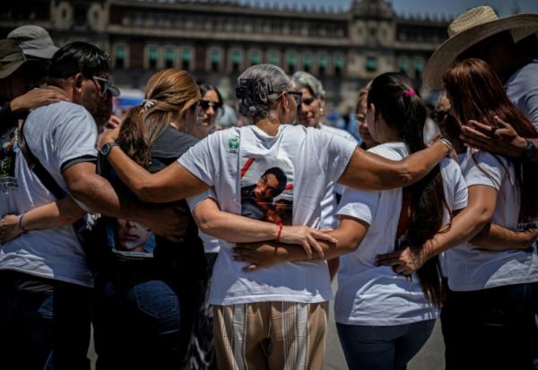 Manifestation sur les migrants portés disparus, à Mexico, le 14 mai 2026