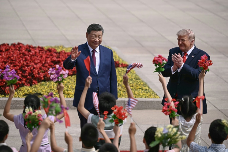 Les présidents chinois Xi Jinping et américain Donald Trump, le 14 mai 2026 à Pékin