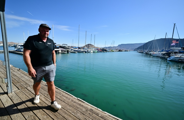 Bruce Nelson, dont la famille détient la marina du lac Mead depuis des années, dans l'Etat du Nevada, aux Etats-Unis, le 21 août 2026