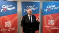 Jean-Michel Aulas, ancien patron de l'OL, lors de l'inauguration de son QG de campagne pour la mairie de Lyon lors des élections municipales françaises de 2026, le 25 novembre 2025 à Lyon