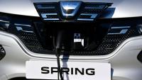 Une citadine électrique Dacia Spring exposée au Salon international de l'automobile (IAA), le 8 septembre 2021 à Munich, en Allemagne