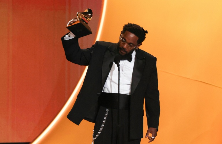Le rappeur américain Kendrick Lamar lors de la 68e édition des Grammy Awards à Los Angeles, le 1er février 2026 en Californie