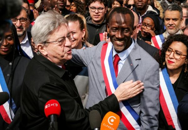 Jean-Luc Mélenchon et Bally Bagayoko à Saint-Denis, le 4 avril 2026