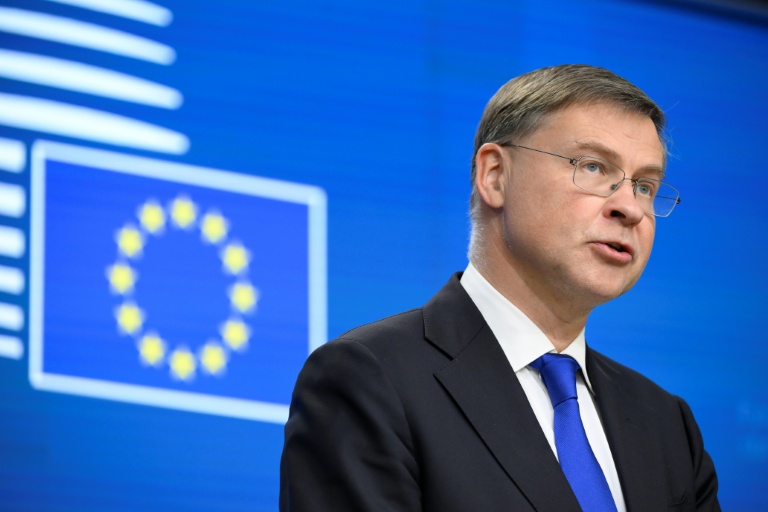 Le commissaire européen aux affaires économiques, Valdis Dombrovskis, à Bruxelles, le 20 janvier 2026