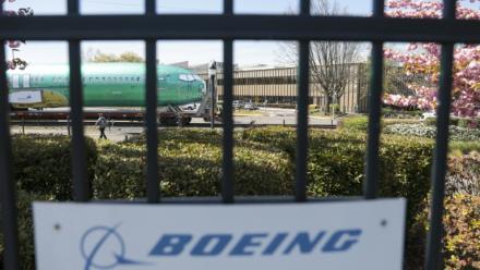 Un Boeing 737 MAX à l'usine de de Renton, Etat de Washington, le 15 avril 2025