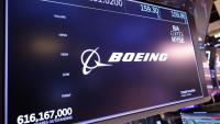 Logo de Boeing sur un des écrans de la Bourse de New York le 4 septembre 2024