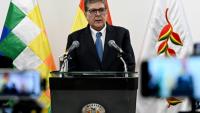 Le ministre bolivien des Hydrocarbures et de l’Énergie, Marcelo Blanco, s’exprime lors d’une conférence de presse à La Paz, le 2 septembre 2026
