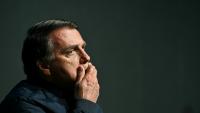 L'ex-président brésilien (2019-2023) Jair Bolsonaro lors d'une conférence dans l'Etat de Santa Catarina, au Brésil, le 6 juillet 2024