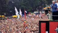 Le président du Brésil, Luiz Inácio Lula da Silva, lors d’une manifestation de masse à São Paulo, le 11 octobre 2026