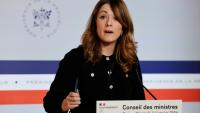 La porte-parole du gouvernement Maud Bregeon à l'issue du Conseil des ministres le 14 janvier 2026, à Paris