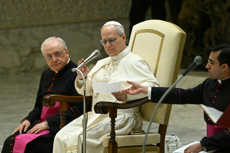 Le pape Léon XIV lors de l'audience générale hebdomadaire dans la salle Paul-VI au Vatican, le 4 février 2026