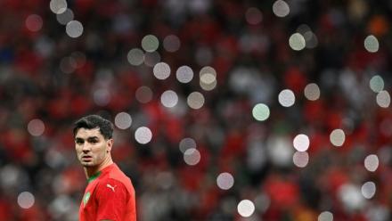 L'attaquant du Maroc Brahim Diaz lors du match des 8es de finale de la Coupe d'Afrique des nations contre la Tanzanie le 4 janvier 2024 à RAbat
