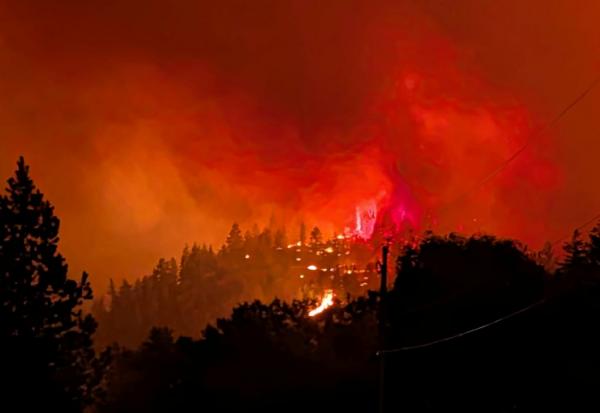 L'incendie de Bald Range ravage le sud de la Colombie-Britannique, dans l'ouest du Canada (photo prise le 7 août 2026 et diffusée le 8 par le Service des incendies de forêt de la province)