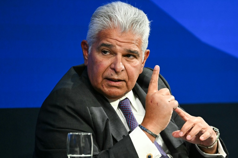 Le président du Panama José Raul Mulino, au Forum économique de Davos, en Suisse, 20 janvier 2026