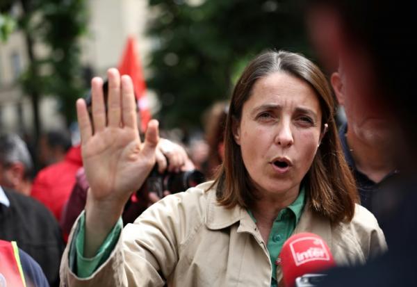 La secrétaire générale de la Confédération générale du travail (CGT) Sophie Binet à Paris le 11 juin 2026