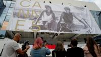 Déploiement de l'affiche officielle du 79e Festival de Cannes, le 10 mai 2026 à Cannes
