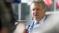 Le commissaire européen au Commerce Maros Sefocvic, à Luxembourg, le 7 avril 2025