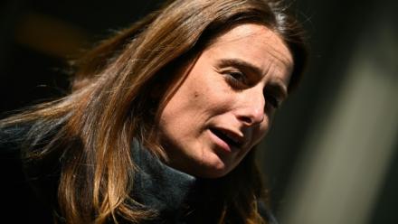La cheffe des Ecologistes Marine Tondelier à Paris le 23 avril 2026 